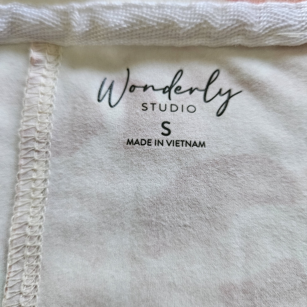 WONDERLY STUDIO Womens Top/Tunic, Coral/Cream Sz Small, New! - Picture 6 of 8